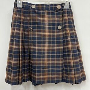 Vintage size small wrap around vintage plaid skirt rayon blend made in the USA